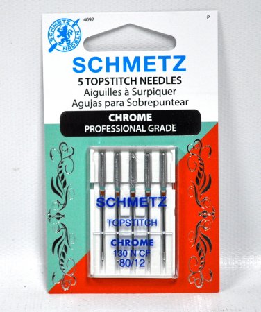 Schmetz Chrome Topstitch Needle 5 ct, Size 80/12