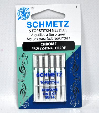Schmetz Chrome Topstitch Needle 5 ct, Size 90/14