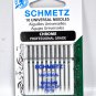 Schmetz Chrome Universal Needle 10 ct, Size 70/10