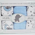 3 Finished Embrace Blue Stars Swaddles