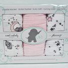3 Finished Embrace Pink Stars Swaddles