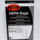 Envirocare Riccar SupraLite and Simplicity Freedom HEPA Vacuum Bags A824