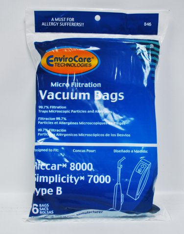 Riccar 8000 and Simplicity 7000 Type B Vacuum Bags 846