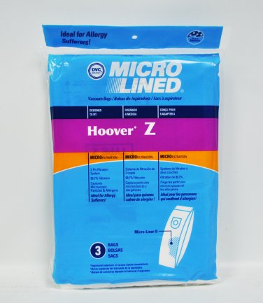 DVC Hoover Z Microlined Paper Vacuum Bags 3 Pack