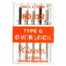 Klasse Serger Type G Overlock Size 80/12 Needles 5 Pack Klasse Serger Type G Overlock Size 80/12 Needles 5 Pack