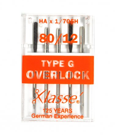 Klasse Serger Type G Overlock Size 80/12 Needles 5 Pack
