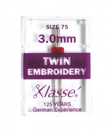 Klasse' Sewing Machine Twin Embroidery Needle Size 75, A5-15830