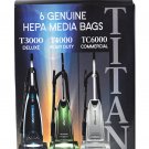Titan T3000, T4000, TC6000 HEPA Paper Vacuum Bags TUV-H 6PK