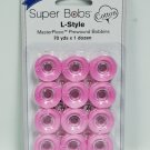 Super Bobs MasterPiece Cotton 70yd Prewound Bobbins 12ct L-Style Peony