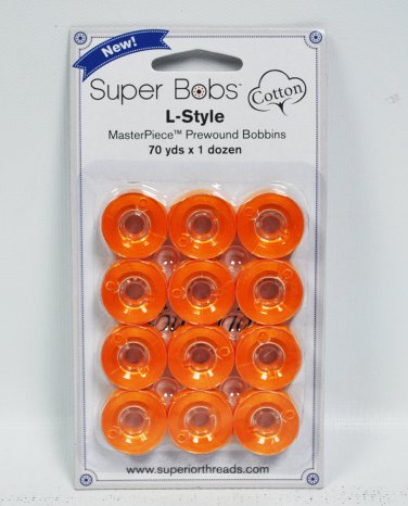 Super Bobs MasterPiece Cotton 70yd Prewound Bobbins 12ct L-Style Cezzane