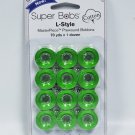 Super Bobs MasterPiece Cotton 70yd Prewound Bobbins 12ct L-Style Green With Envy