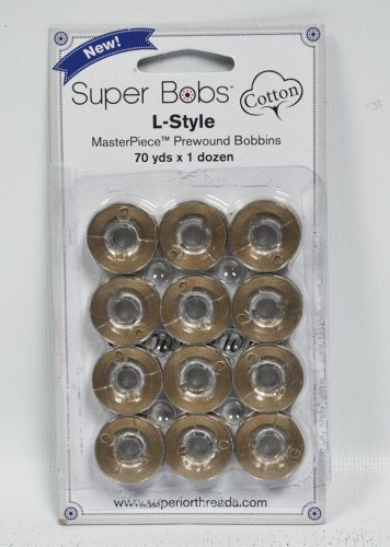 Super Bobs MasterPiece Cotton 70yd Prewound Bobbins 12ct L-Style Fresco