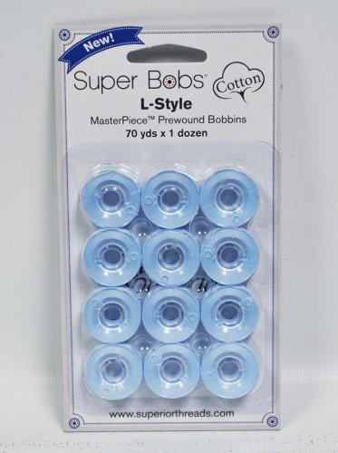 Super Bobs MasterPiece Cotton 70yd Prewound Bobbins 12ct L-Style Baby Jeffy