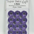 Super Bobs MasterPiece Cotton 70yd Prewound Bobbins 12ct L-Style Lavender