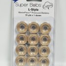 Super Bobs MasterPiece Cotton 70yd Prewound Bobbins 12ct L-Style Parchment