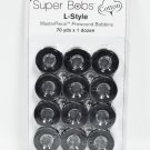 Super Bobs MasterPiece Cotton 70yd Prewound Bobbins 12ct L-Style Raven
