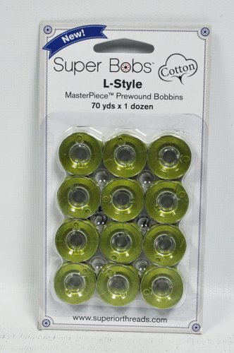 Super Bobs MasterPiece Cotton 70yd Prewound Bobbins 12ct L-Style Donatello
