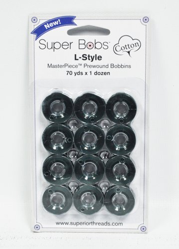 Super Bobs MasterPiece Cotton 70yd Prewound Bobbins 12ct L-Style Rafael