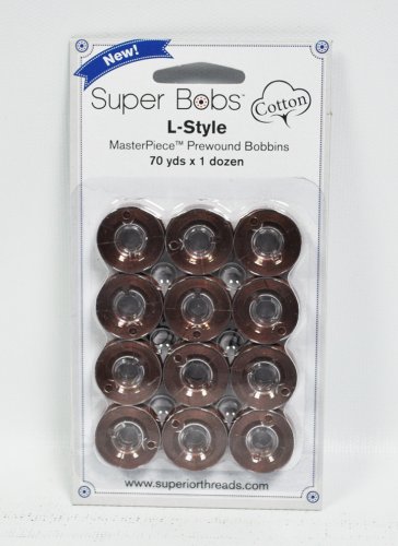 Super Bobs MasterPiece Cotton 70yd Prewound Bobbins 12ct L-Style El Greco