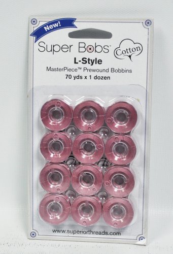 Super Bobs MasterPiece Cotton 70yd Prewound Bobbins 12ct L-Style Sugar Plum