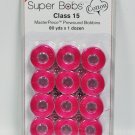 Super Bobs MasterPiece Cotton 80yd Prewound Bobbins 12ct Class 15 Picaso Pink