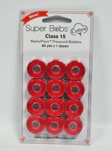 Super Bobs MasterPiece Cotton 80yd Prewound Bobbins 12ct Class 15 Smart Alex
