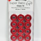 Super Bobs MasterPiece Cotton 80yd Prewound Bobbins 12ct Class 15 Renae Red