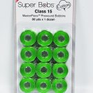 Super Bobs MasterPiece Cotton 80yd Prewound Bobbins 12ct Class 15 Green Envy
