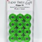 Super Bobs MasterPiece Cotton 80yd Prewound Bobbins 12ct Class 15 Green Envy