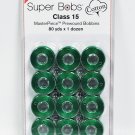 Super Bobs MasterPiece Cotton 80yd Prewound Bobbins 12ct Class 15 Kelli Green