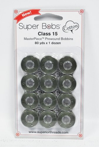 Super Bobs MasterPiece Cotton 80yd Prewound Bobbins 12ct Class 15 Da Vinci