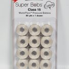 Super Bobs MasterPiece Cotton 80yd Prewound Bobbins 12ct Class 15 Bisque