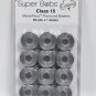 Super Bobs MasterPiece Cotton 80yd Prewound Bobbins 12ct Class 15 Graystone