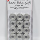 Super Bobs MasterPiece Cotton 80yd Prewound Bobbins 12ct Class 15 Granite