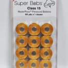 Super Bobs MasterPiece Cotton 80yd Prewound Bobbins 12ct Class 15 Wheat Fields