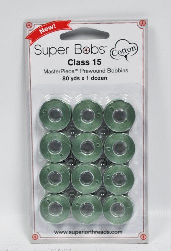 Super Bobs MasterPiece Cotton 80yd Prewound Bobbins 12ct Class 15 Michaelangelo