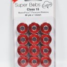 Super Bobs MasterPiece Cotton 80yd Prewound Bobbins 12ct Class 15 Red Hill