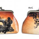 Floral Vintage Sewing Machine Themed Coin Purse Floral Vintage Sewing Machine Themed Coin Purse