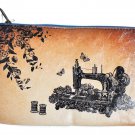Vintage Sewing Machine Themed Medium Pouch
