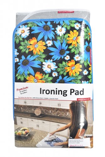 QuiltMate Combo Silicone Ironing Mat Set Classic Silver and Mini Blue