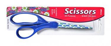 Floral Print Handle All Purpose 8 Inch Scissors Blue