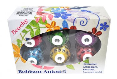 Robison-Anton Rayon Mini King 6 Spool Gift Pack - Beachy