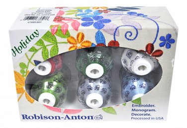 Robison-Anton Rayon Mini King 6 Spool Gift Pack - Holiday