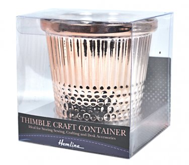 Hemline Rose Gold Thimble Themed Craft Container