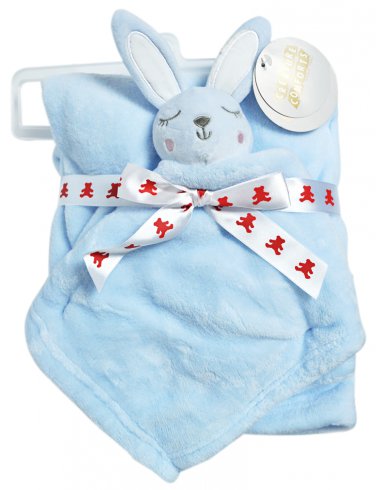 Embroidery Buddy Bunny Blankey Buddy Set Blue