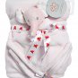 Embroidery Buddy Elephant Blankey Buddy Set Pink