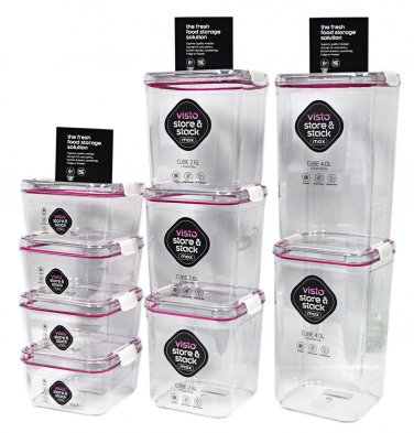 Visto Store and Stack Food Storage Cubes 9 Piece Set