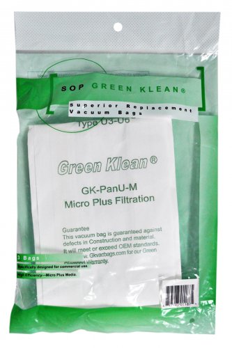Green Klean Type U Upright Vacuum Cleaner Bags Designed To Fit Panasonic