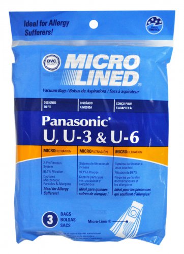 DVC Designed For Panasonic Style U U3, U6 Micro Lined Paper Vacuum Bags 435597