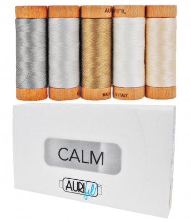 Aurifil Calm Thread Collection 80wt 5 Small Spools